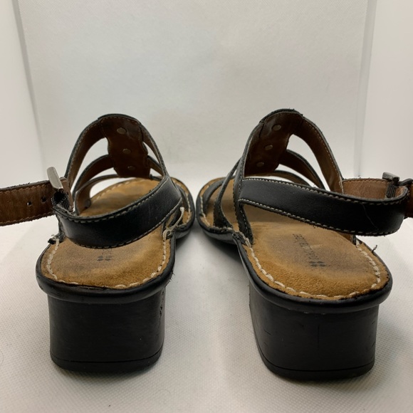 Natrualizer Black Leather Sandals Brass Embellished Ankle Strap Shoes Size 6.5M - Picture 5 of 9